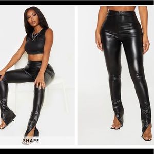 PLT split hem leather pants